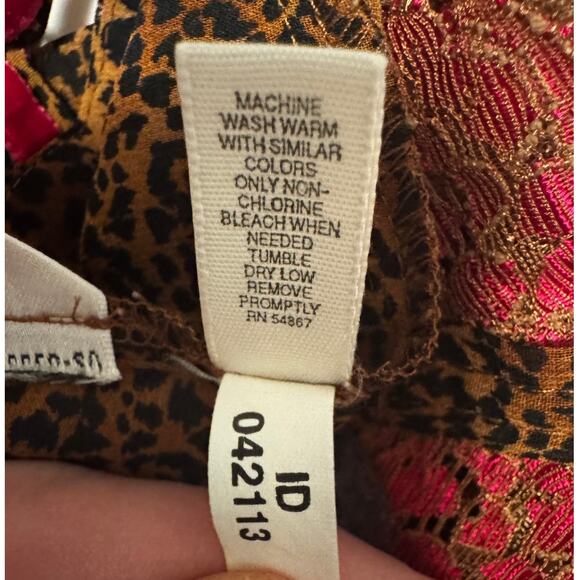 VICTORIA'S SECRET Leopard Print Hot Pink Lace/Velvet Trim Babydoll Camisole Sz L - Picture 5 of 5